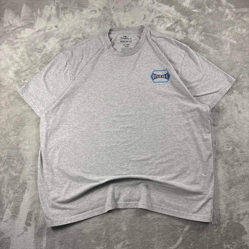 O’Neill Floral Logo T-Shirt Men’s XXL Gray Modern Fit Surf Graphic Tee